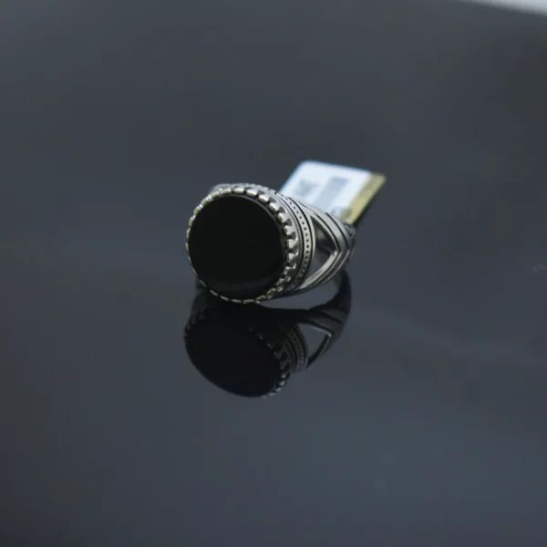 Silver Black Aqeeq Prestige Ring
